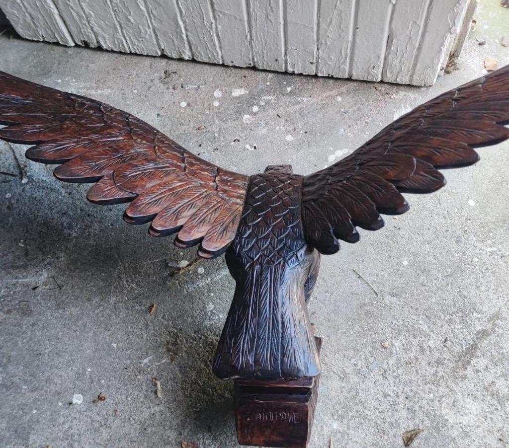 Décoration - art Val-d'Oise Bernes sur Oise - 95340 - Photos Vivastreet Rare : Vintage Hand Carved Wooden Eagle Bird Signed