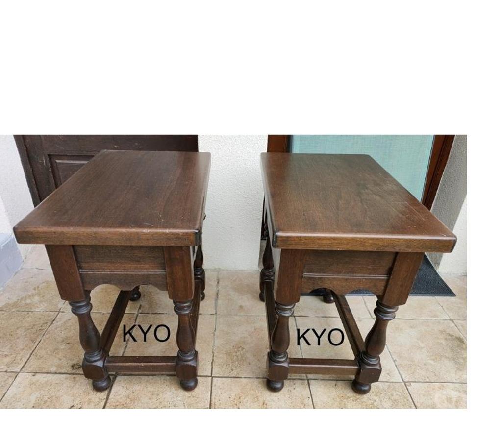 Ameublement & art de la table Jura Foncine le Haut - 39460 - Photos Vivastreet Lot 2 Tables chevet, paire bois foncé tiroir