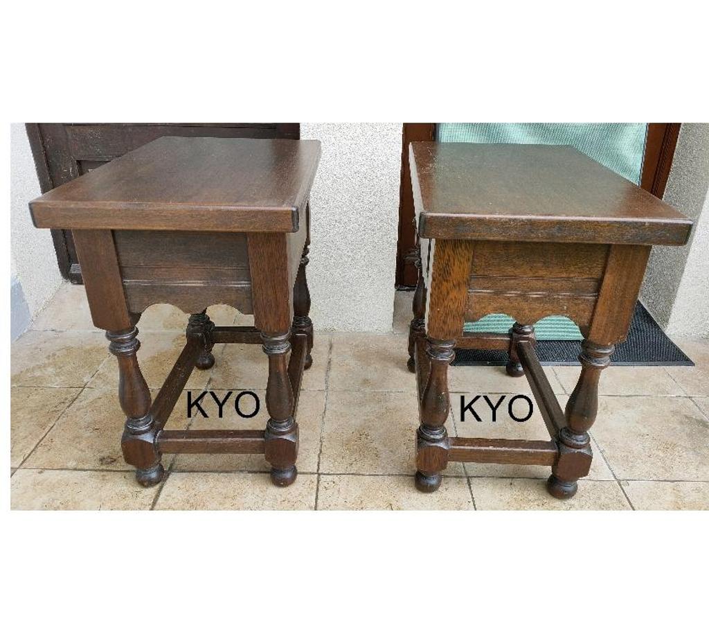 Ameublement & art de la table Jura Foncine le Haut - 39460 - Photos Vivastreet Lot 2 Tables chevet, paire bois foncé tiroir