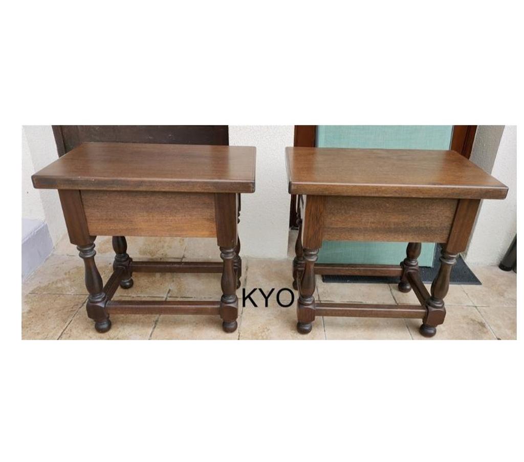 Ameublement & art de la table Jura Foncine le Haut - 39460 - Photos Vivastreet Lot 2 Tables chevet, paire bois foncé tiroir