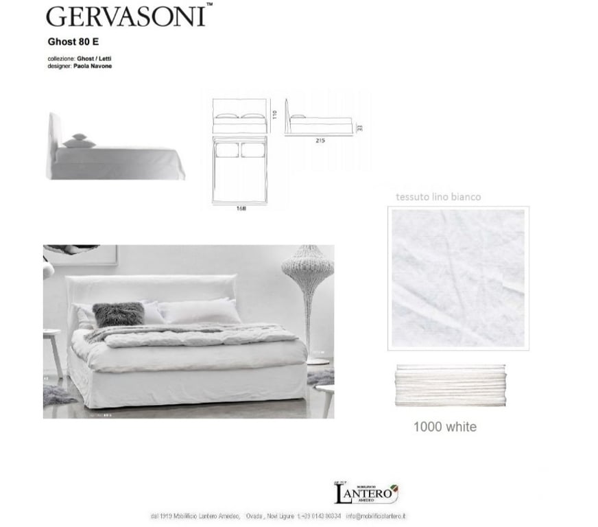 Ameublement & art de la table Alpes-Maritimes Nice - Photos Vivastreet GERVASONI, lit double GHOST, design Paola Navone,