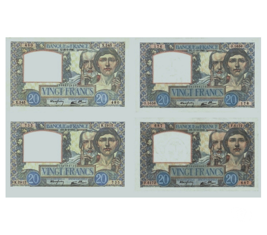 Collection Nord Raismes - 59590 - Photos Vivastreet LOT DE 8 BILLETS 20 F SCIENCES