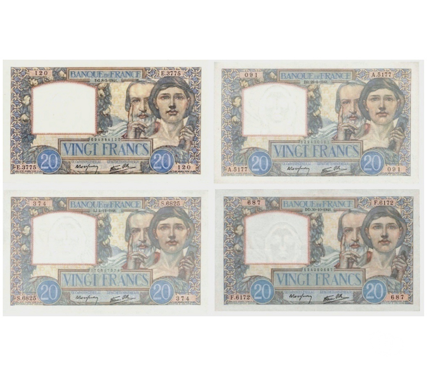 Collection Nord Raismes - 59590 - Photos Vivastreet LOT DE 8 BILLETS 20 F SCIENCES
