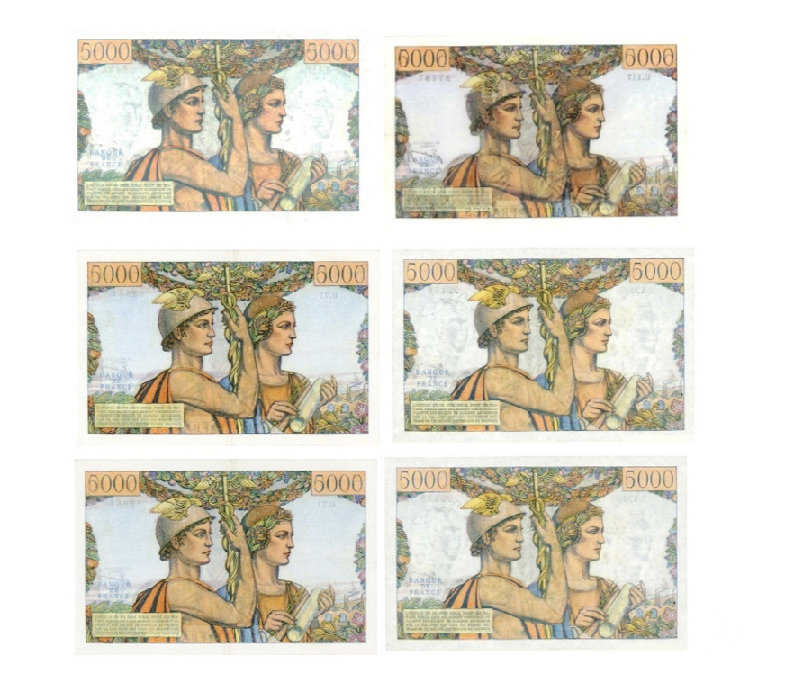 Collection Nord Raismes - 59590 - Photos Vivastreet F 48 5000 f terre mer LOT DE 6 BILLETS