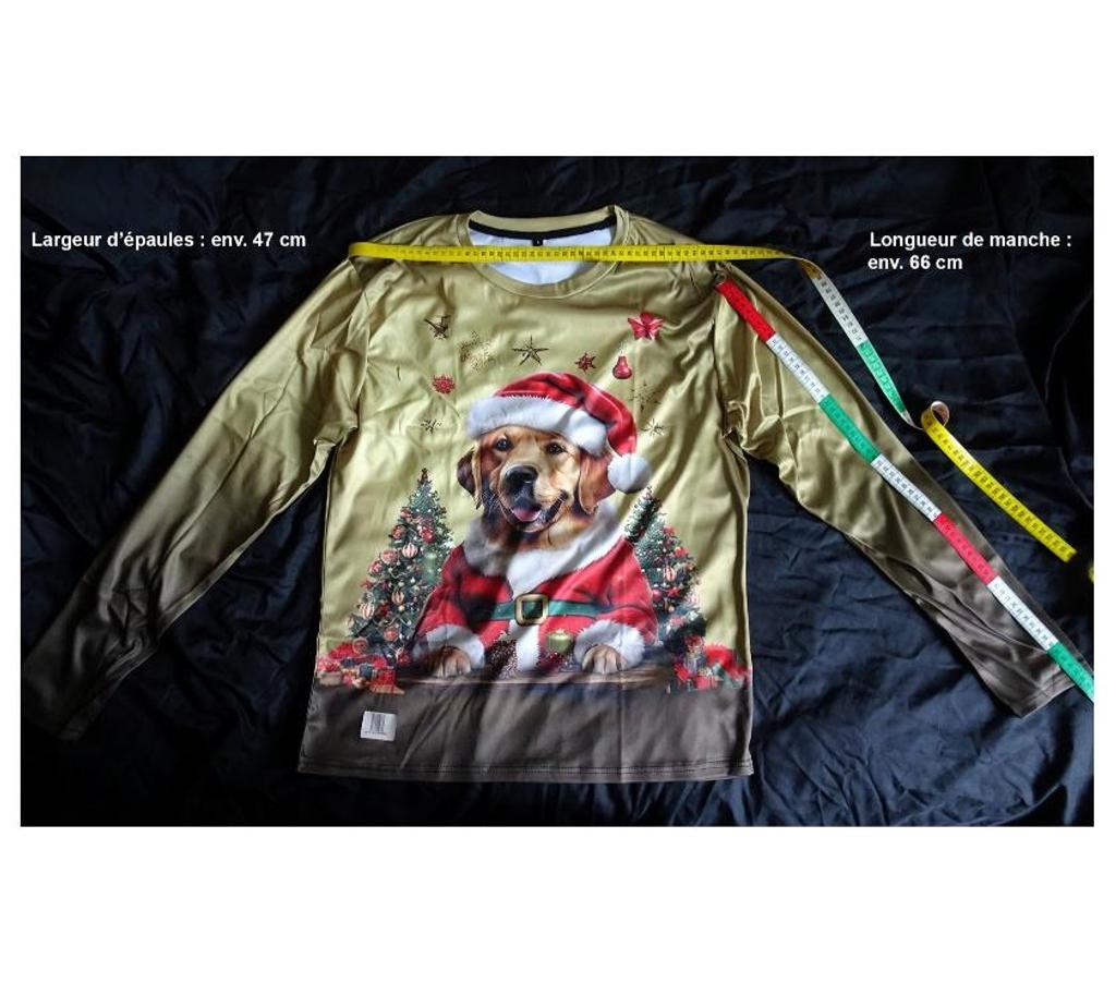 Vêtements occasion Paris Paris 7ème ardt - 75007 - Photos Vivastreet Polo t-shirt Noël manches longues imprimé chien déguisé