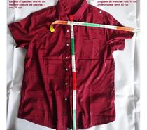 Chemise homme fashion rouge manches courtes brillants