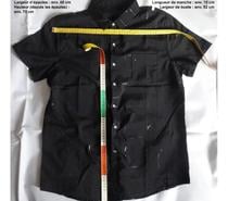Chemise homme fashion noire manches courtes brillants