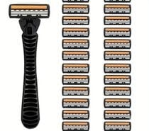 1 Rasoirs Manuels En Acier Inoxydable avec 24 lames
