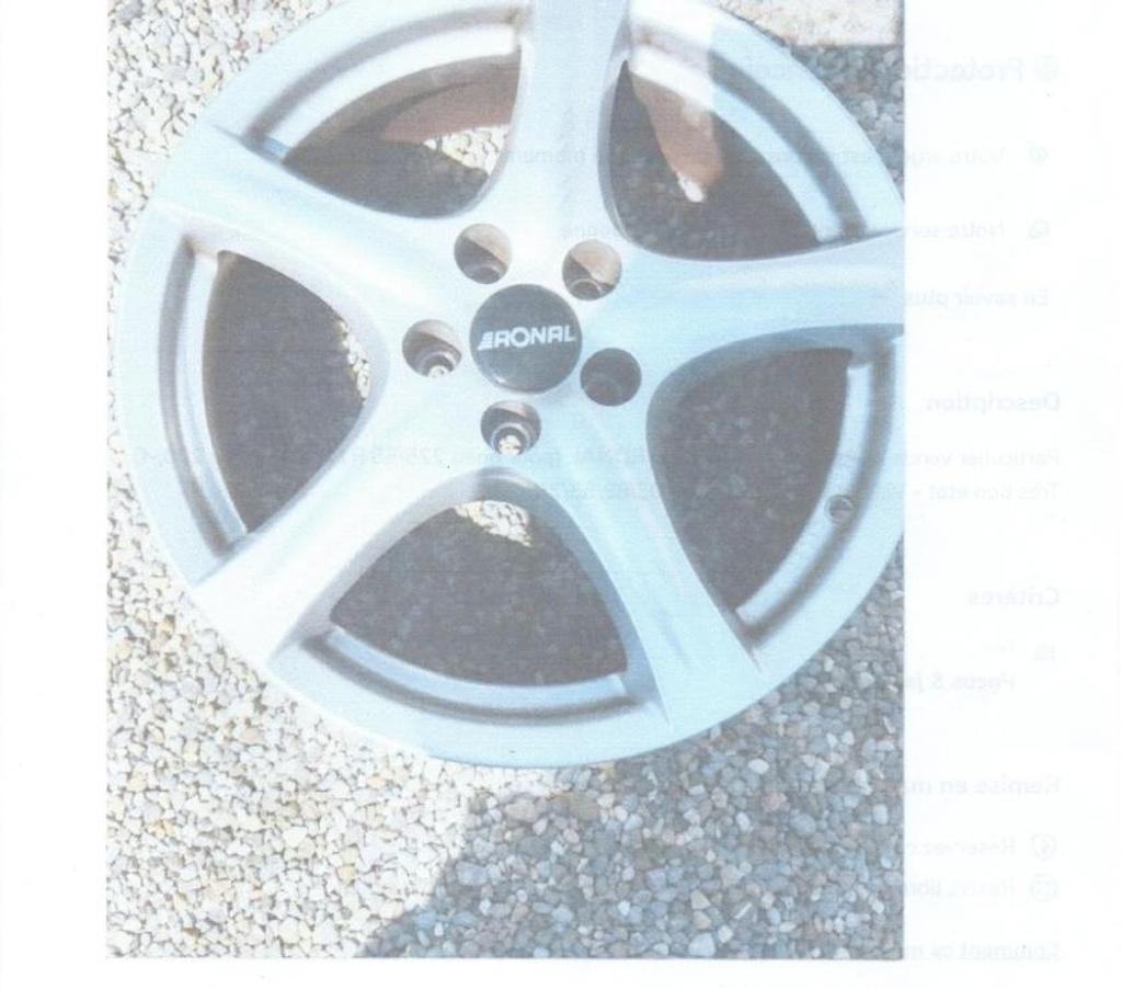 Pièces et services auto Haut-Rhin Wittenheim - 68270 - Photos Vivastreet VENDS 4 JANTES ALU pour pneus 22555R17