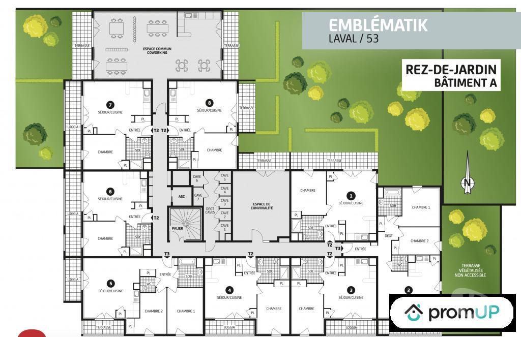 Appartements à vendre Mayenne Laval - 53000 - Photos Vivastreet (V6955) Appartement sur plan de 63 m2 à LAVAL