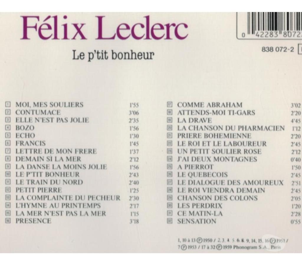 CDs Charente-Maritime Rochefort - 17300 - Photos Vivastreet JACQUES BREL, OLYMPIA 1961. Felix Leclerc