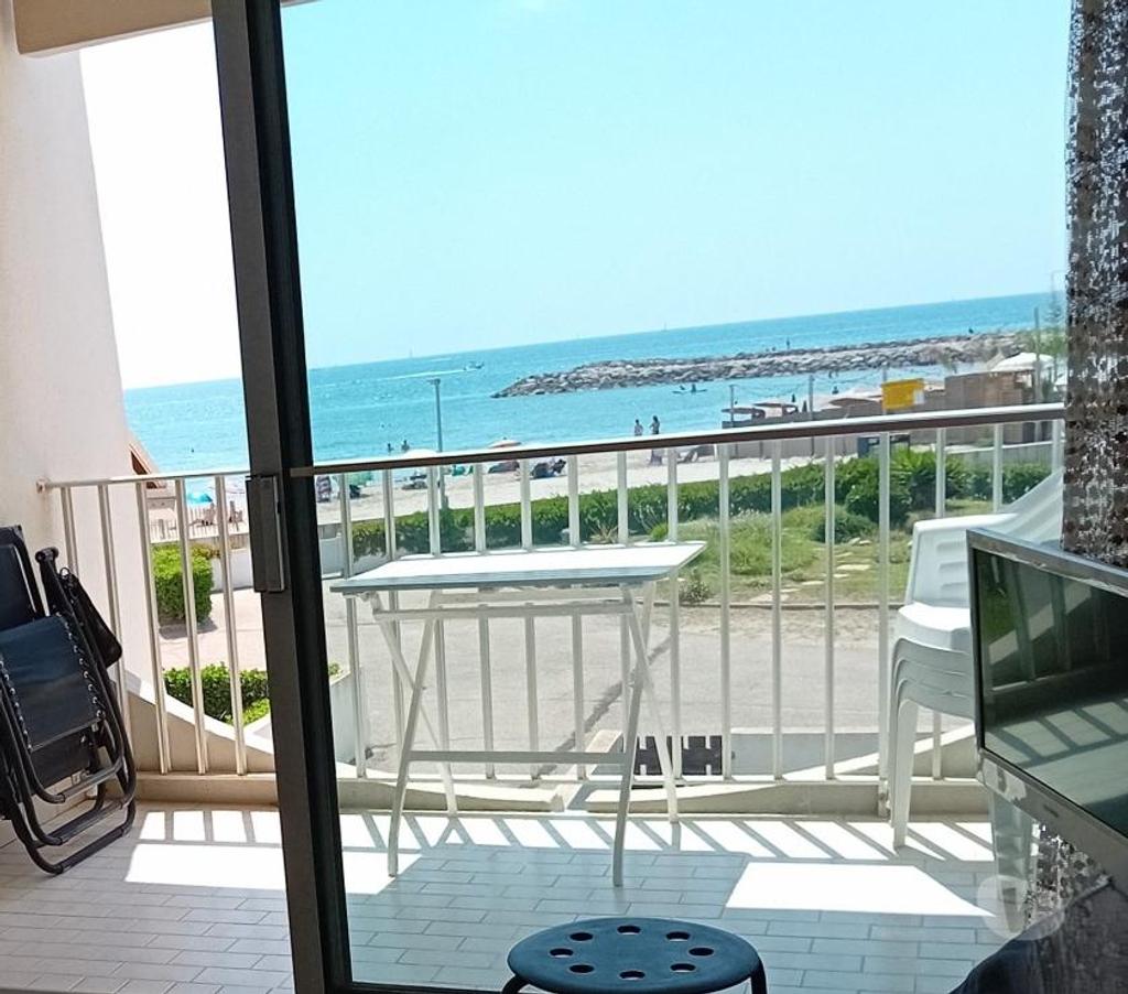 location saisonniere Hérault Palavas les Flots - 34250 - Photos Vivastreet F1 bis SUR la PLAGE, 4 pers, park. privé, plage à 2mn