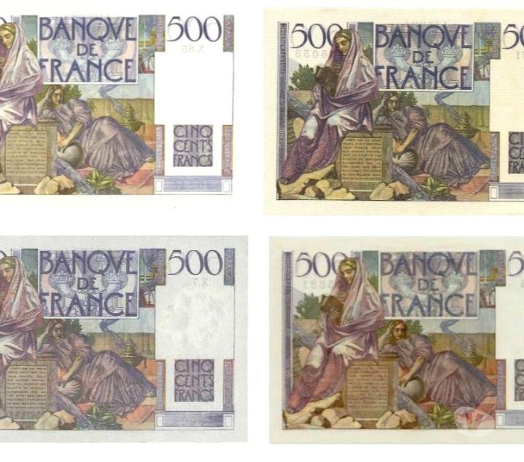 Collection Nord Raismes - 59590 - Photos Vivastreet F 34 LOT DE 4 BILLETS 500 F CHATEAUBRIAND NEUFS