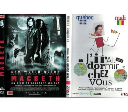 DVD Rochefort Charente-Maritime - Photos Vivastreet MACBETH. J'irai dormir chez vous, (Québec et Mali)