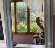 MIROIR ancien gris argent style L. Philippe