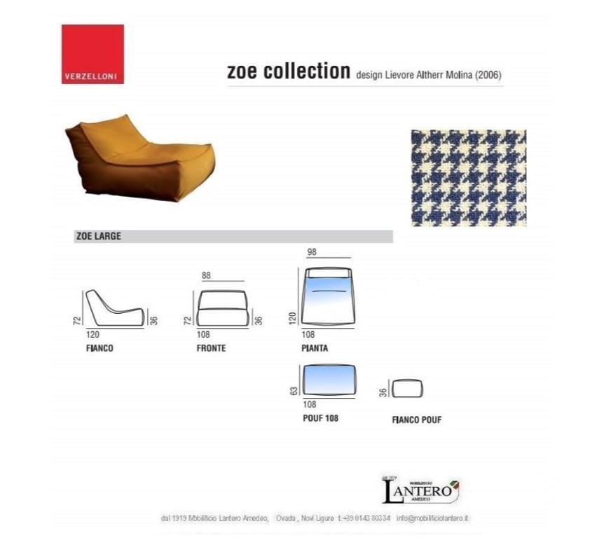 Ameublement & art de la table Alpes-Maritimes Nice - Photos Vivastreet Fauteuil + Pouf Zoe Large - Collection Verzelloni