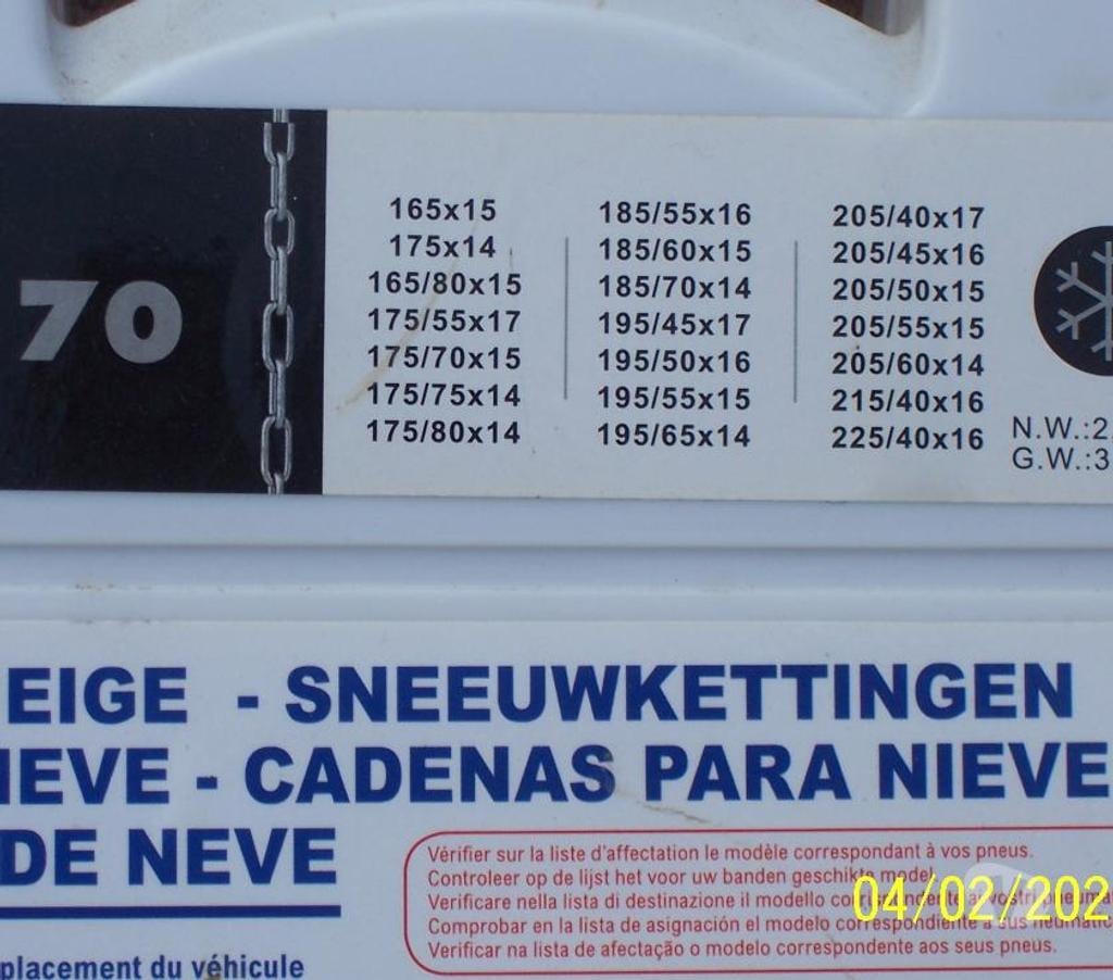 Pièces et services auto Oise Porquericourt - 60400 - Photos Vivastreet chaines neige ( neuves )