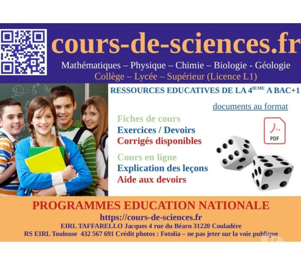 Soutiens scolaires Haute-Garonne Couladere - 31220 - Photos Vivastreet Cours de sciences en ligne