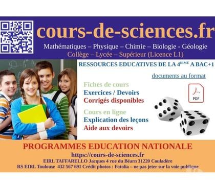 Soutiens scolaires Couladere Haute-Garonne - Photos Vivastreet Cours de sciences en ligne