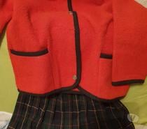veste en laine et jupe plissée fille
