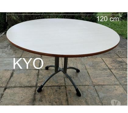 Ameublement - art de la table Lons le Saunier Jura - Photos Vivastreet Table ronde collectivité 120 cm, blanc gris bois métal