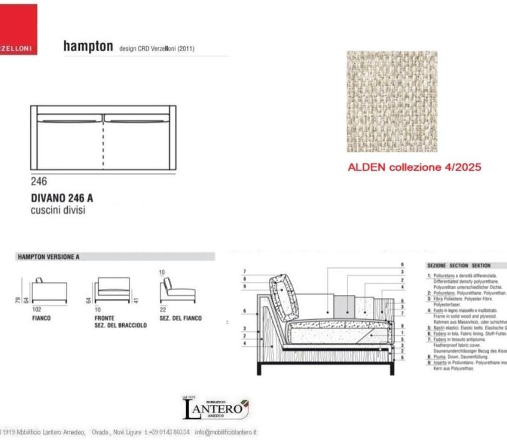 Ameublement & art de la table Alpes-Maritimes Nice - Photos Vivastreet Canapé linéaire HAMPTON Collection VERZELLONI