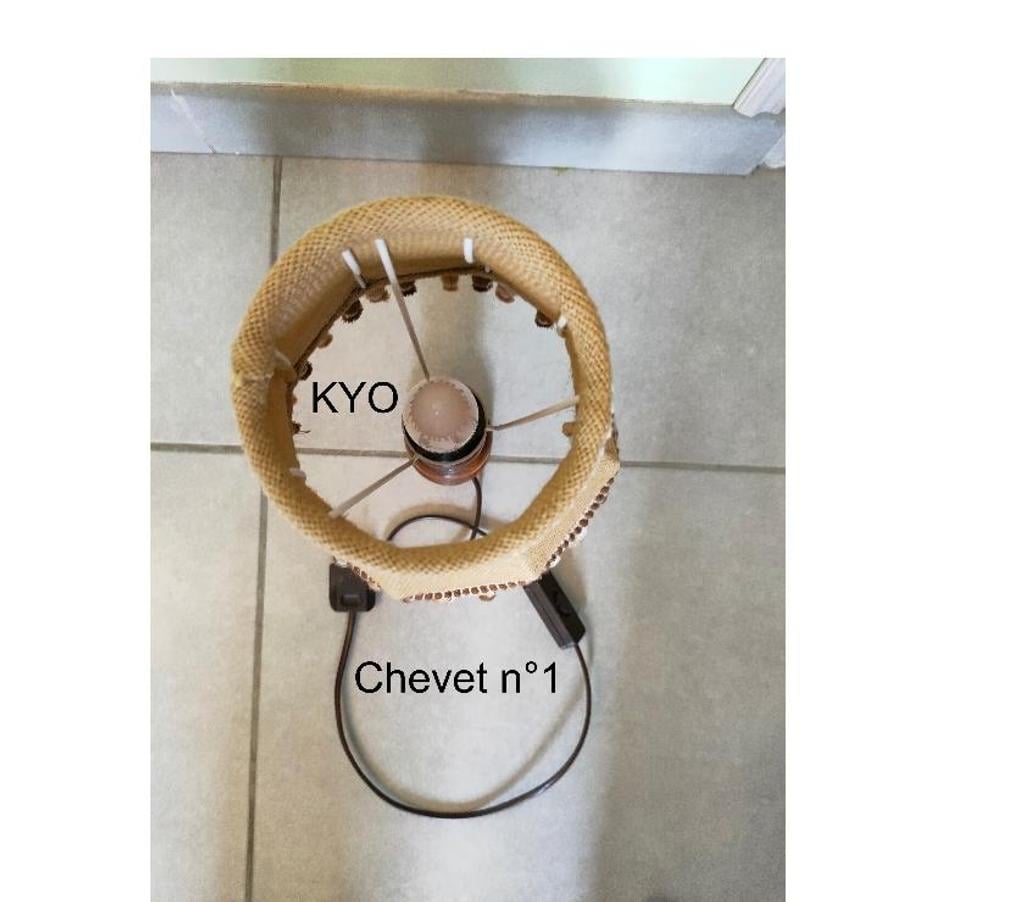 Décoration - art Jura Foncine le Haut - 39460 - Photos Vivastreet Lampe chevet conique bois à poser, abat-jour marron tissu