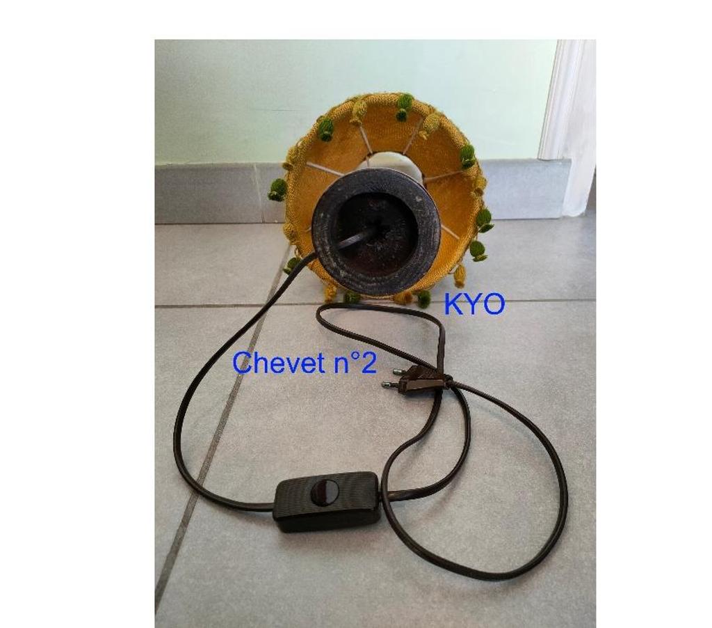 Décoration - art Jura Foncine le Haut - 39460 - Photos Vivastreet Lampe chevet conique bois à poser, abat-jour marron tissu