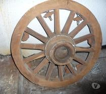 Roue ancienne bois pour suspension éclairage