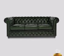 Canapé Chesterfield Brighton FT 3 places Antique Vert