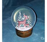 Grosse boule à neige paillette, verre, NEUF