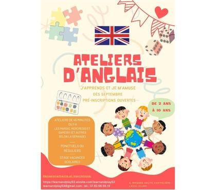 Cours de Langue Laval Mayenne - Photos Vivastreet Ateliers d'anglais enfants Laval 53