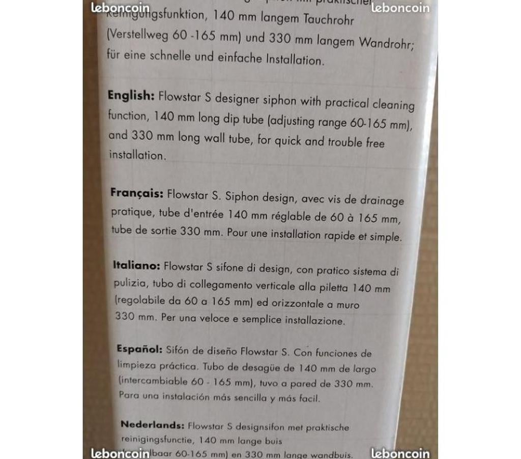  Allier Moulins - 03000 - Photos Vivastreet Siphon design neuf HANSGROHE pour lavabo réf 52105000