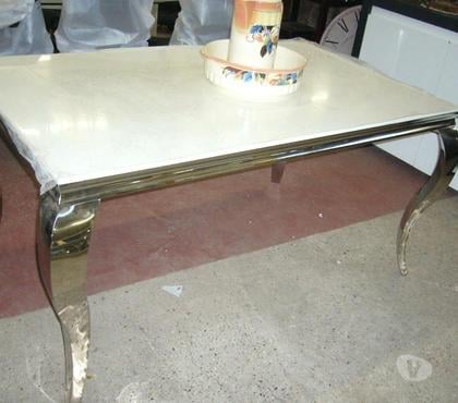 Ameublement - art de la table Sartrouville Yvelines - Photos Vivastreet Table verre blanc façon marbre, promotion