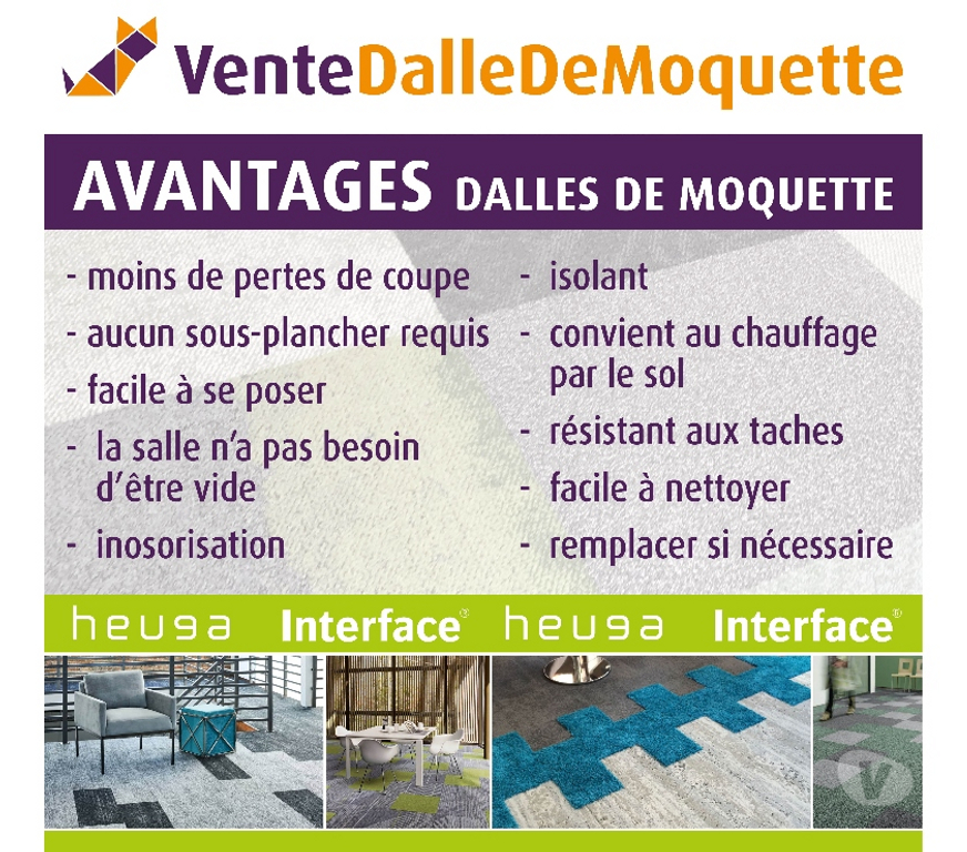 Ameublement & art de la table Nord Lille - Photos Vivastreet Mélange joyeux et coloré de dalles de moquette d'Interface