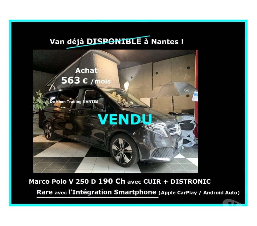 Voiture d'occasion Loire-Atlantique Nantes - Photos Vivastreet Mercedes Marco Polo V 250D Apple CarPlay Westfalia NANTES
