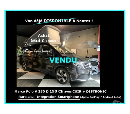 Achat voiture Nantes Nantes - Photos Vivastreet Mercedes Marco Polo V 250D Apple CarPlay Westfalia NANTES