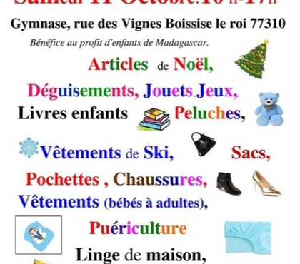 Vides greniers & brocantes Boissise le Roi Seine-et-Marne - Photos Vivastreet Vente de charité Automne, Hiver et Noël