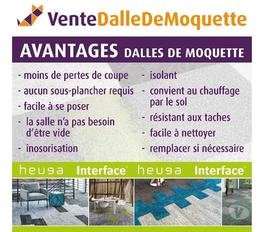 Ameublement & art de la table Nord Lille - Photos Vivastreet Belles dalles de moquette Composure grises d'Interface
