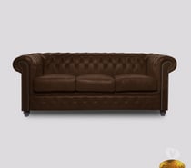 Photos Vivastreet Canapé Chesterfield 3 places Antique Brun FT