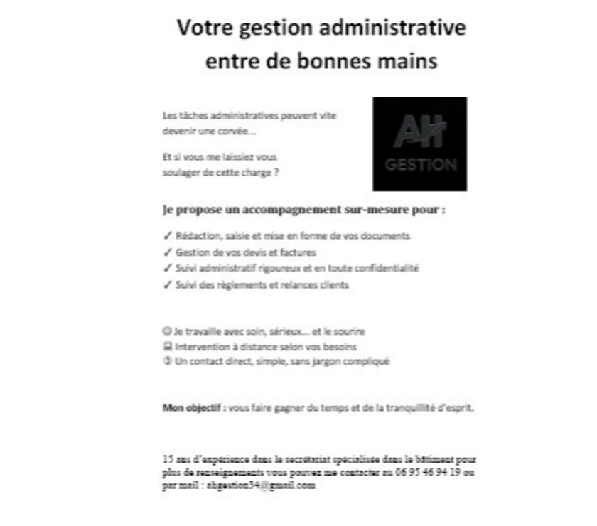 Autre Service Hérault Nissan Lez Enserune - 34440 - Photos Vivastreet ASSISTANTE ADMINISTRATIVE INDEPENDANTE