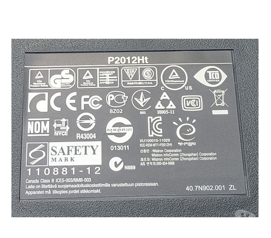 Informatique Nord Houplin Ancoisne - 59263 - Photos Vivastreet Écran Dell professionnelle P2012Ht - 20 pouces (16 :9)