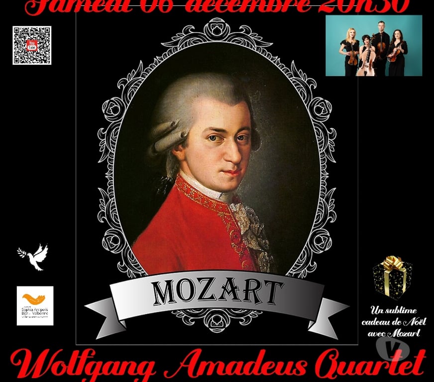 Spectacles Alpes-Maritimes Valbonne - 06560 - Photos Vivastreet WOLFGANG AMADEUS QUARTET = HOMMAGE à MOZART