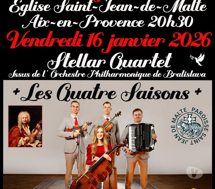 Spectacles Bouches-du-Rhône Aix en Provence - Photos Vivastreet STELLAR QUARTET = HOMMAGE à VIVALDI