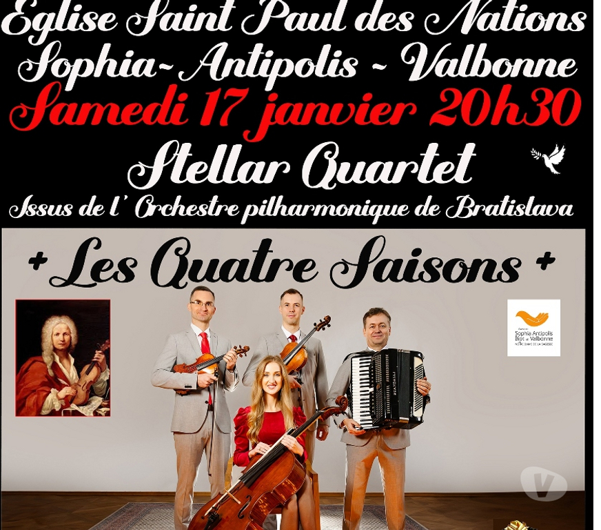 Spectacles Alpes-Maritimes Valbonne - 06560 - Photos Vivastreet STELLAR QUARTET = HOMMAGE à VIVALDI