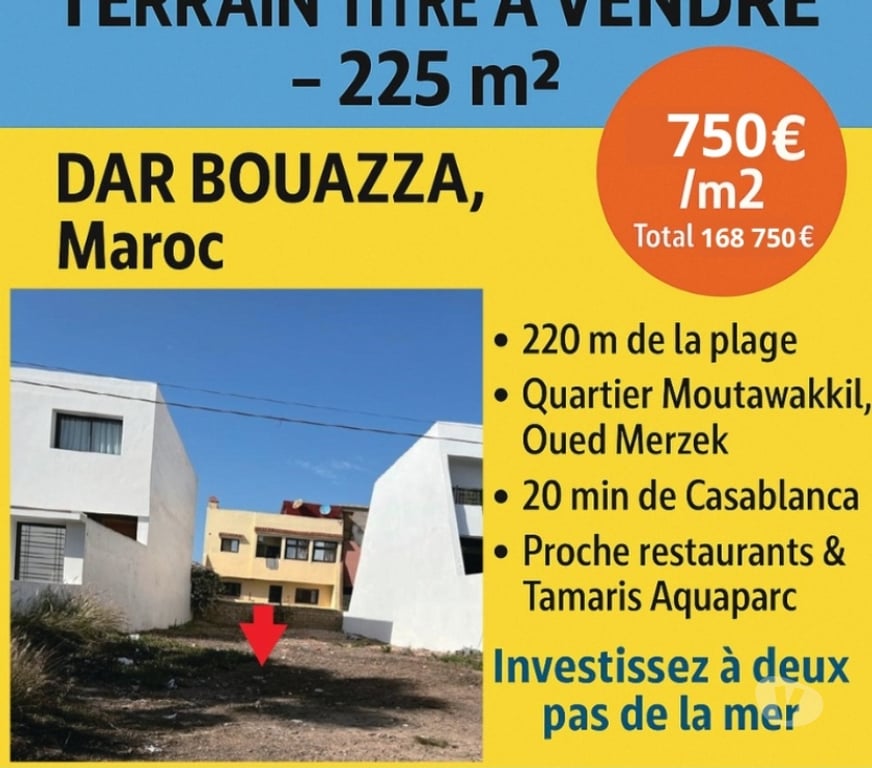 Terrain à vendre Maroc - Photos Vivastreet Terrain à vendre au Maroc