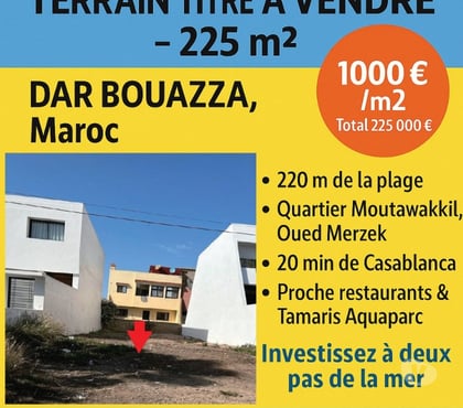 Terrain à vendre - Photos Vivastreet Terrain à vendre au Maroc