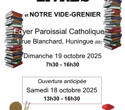 Vides greniers & brocantes Huningue Haut-Rhin - Photos Vivastreet Bourse aux livres (et notre vide-grenier)