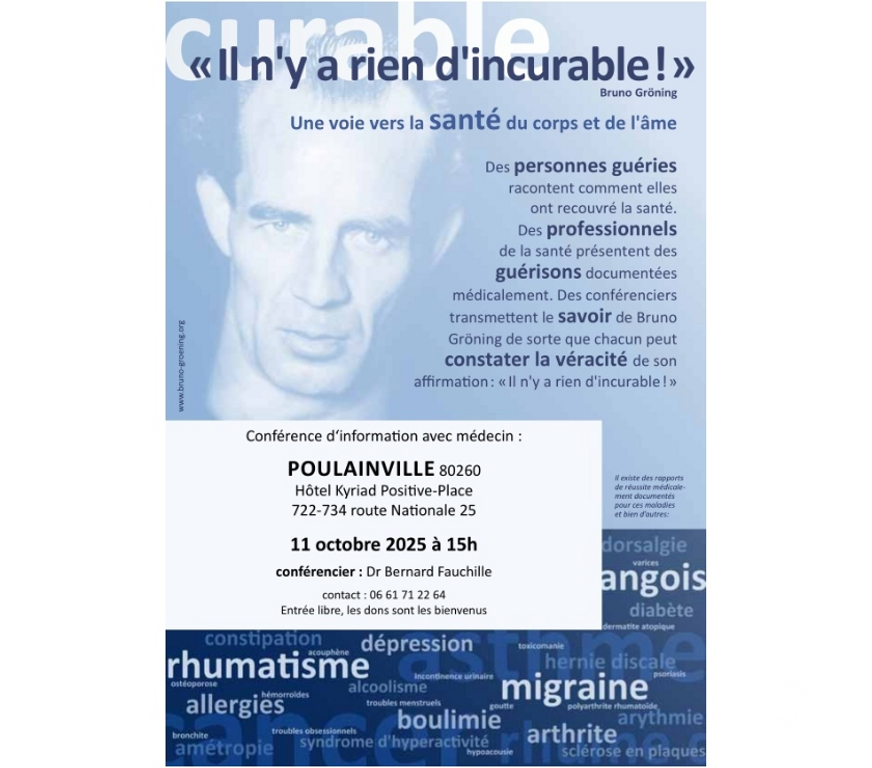 Autres sorties Somme Poulainville - 80260 - Photos Vivastreet Un chemin naturel vers la santé. Conférence médicale.