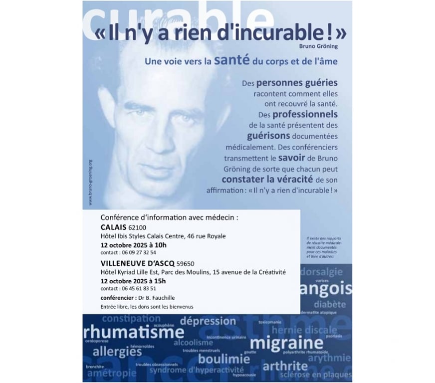 Autres sorties Nord Villeneuve d'Ascq - Photos Vivastreet Un chemin naturel vers la santé. Conférence médicale.